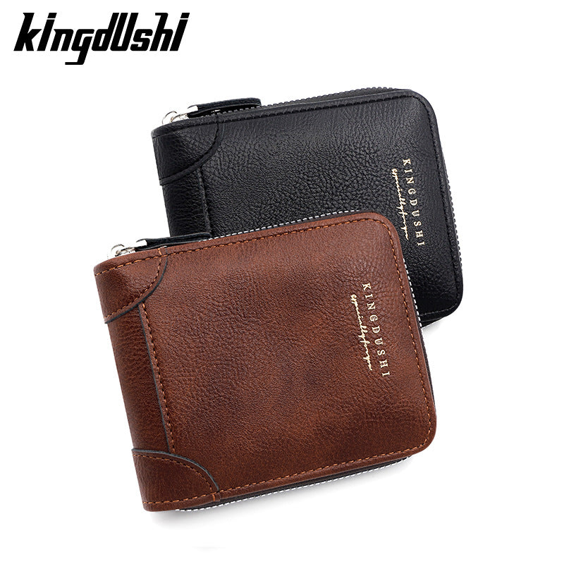 Men's Fashion Corner Protector Short Scarf Zipper Men's Wallets