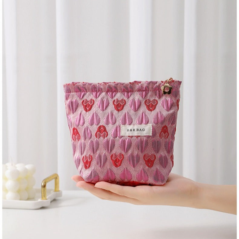 Korean Three-dimensional Love Portable Makeup Multifunctional Cosmetic Bags