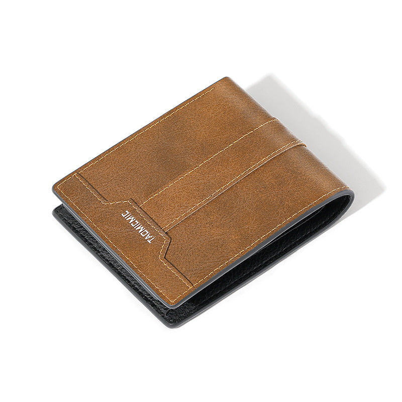 Men's Fashion Business Trends Double-sided Short Stitching Men's Wallets