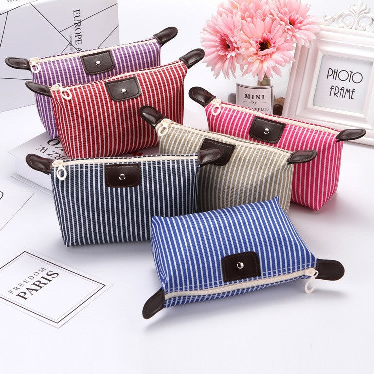 Korean Style Striped Dumplings Dumpling Making Folding Cosmetic Bags