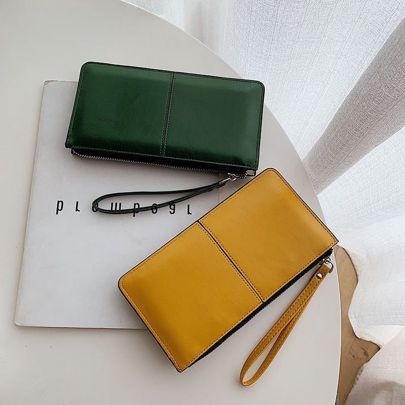 Women's Long Korean Style Zipper Mobile Phone Bags