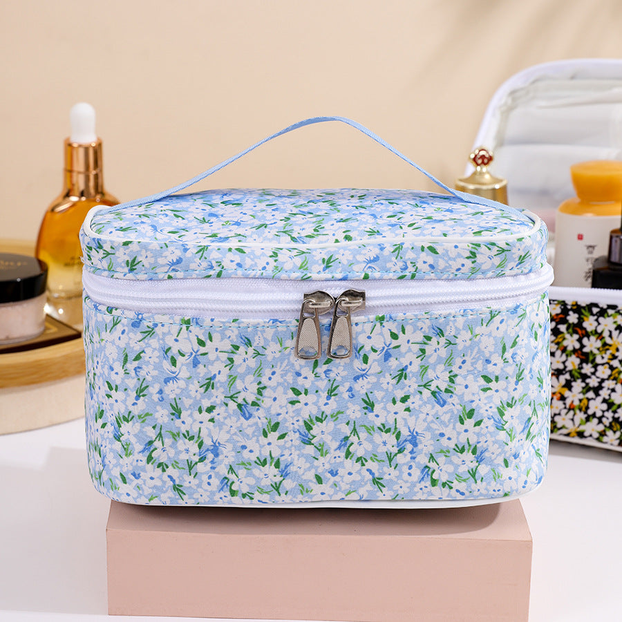 Portable Large Capacity Small Floral Storage Cosmetic Bags