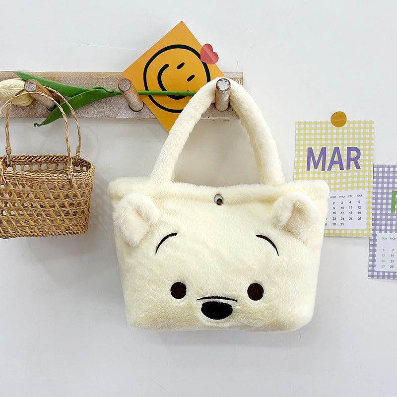 Children's Cute Cartoon Furry Portable Large Capacity Bags