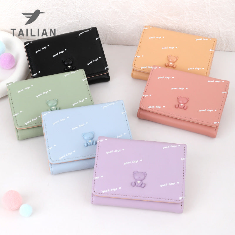 Women's & Children's & Bear Sweet Cute Small Folding Ladies Wallets