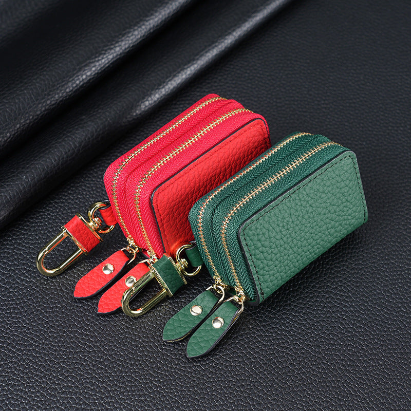 Genuine Leather Double Layer Car First Key Bags