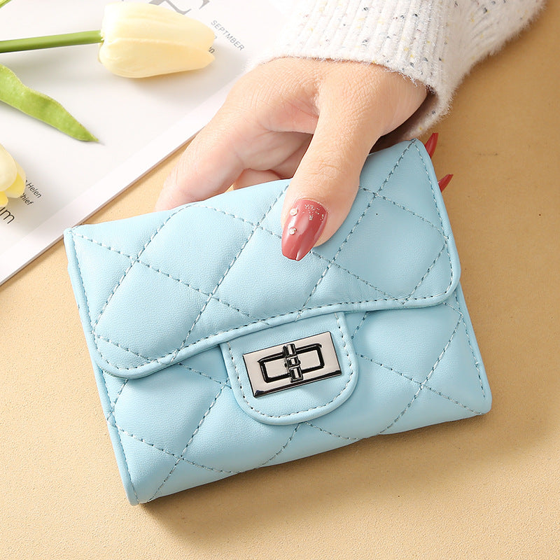 Women's Style Rhombus Short Clutch Korean Versatile Ladies Wallets