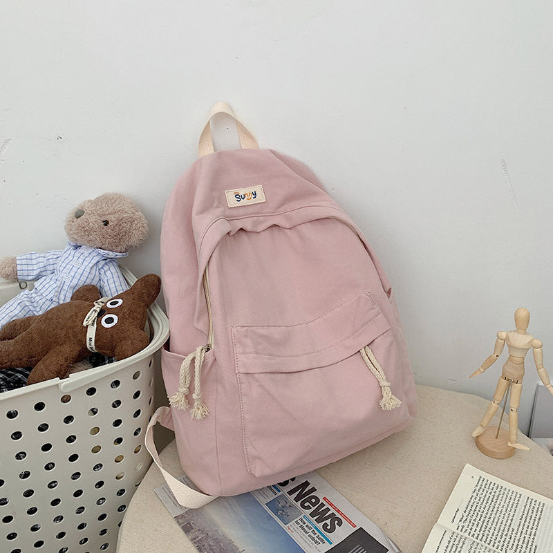 Style Fresh Campus Simple Canvas Female Backpacks