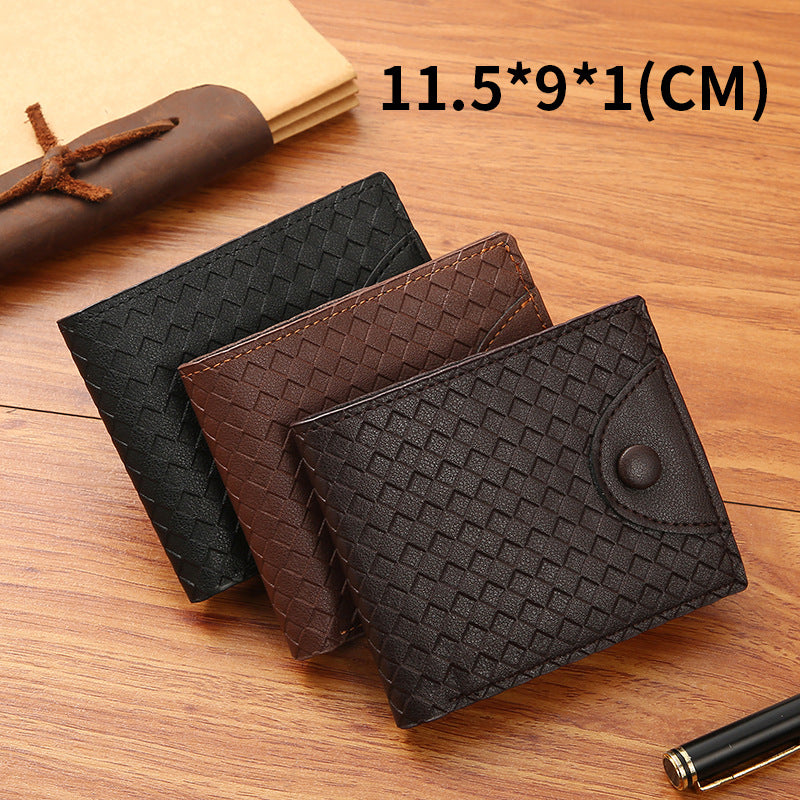 Men's Short Retro Fashion Trendy Woven Pattern Men's Wallets