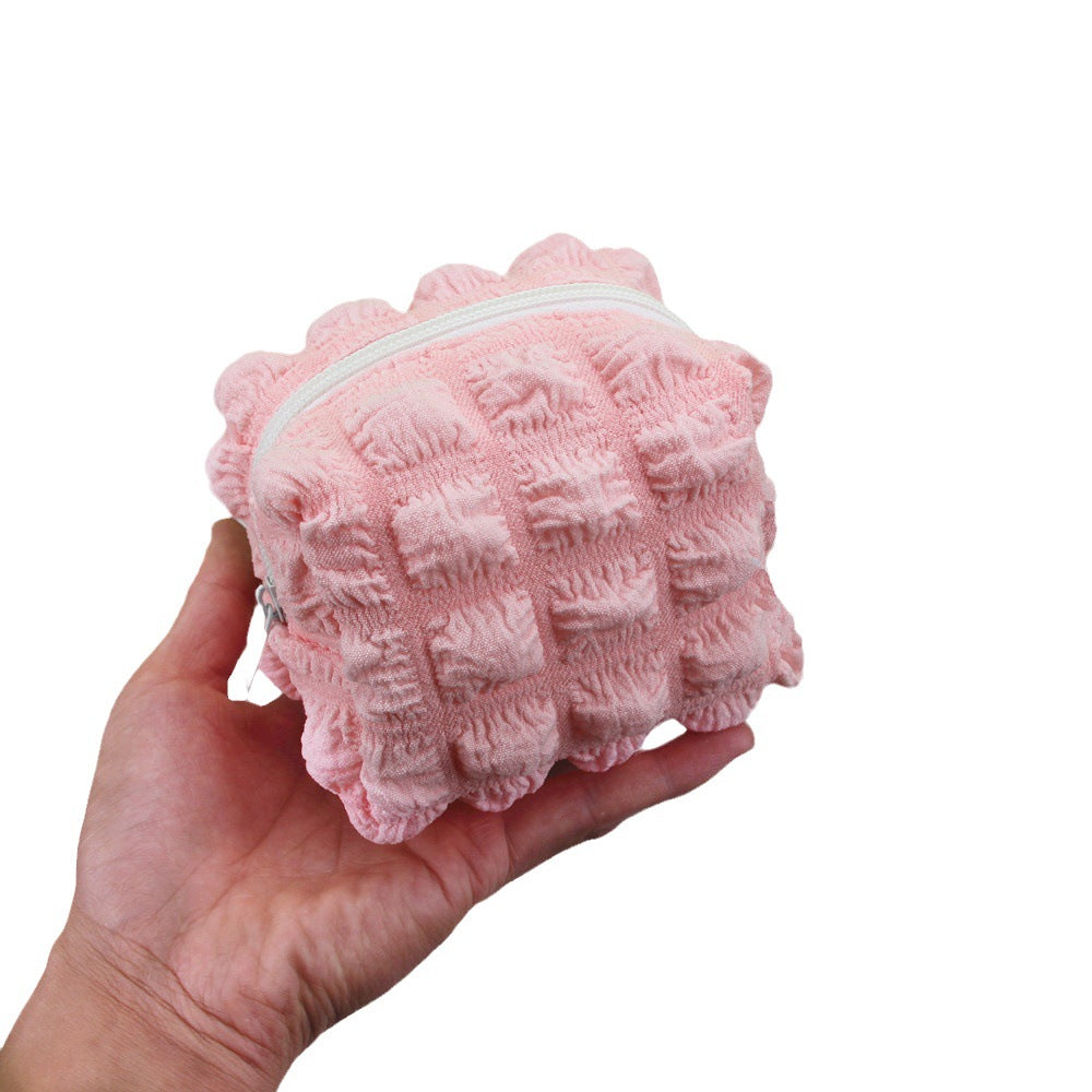 Puff Bubble Lattice Data Cable Storage Coin Purses