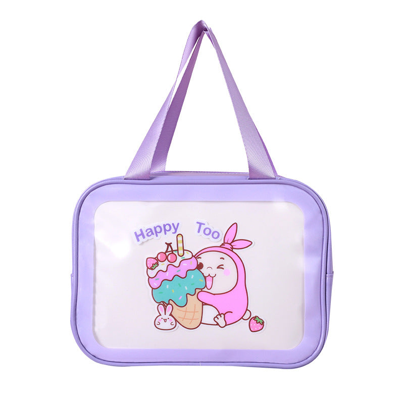 Large Capacity Wash Transparent Cartoon Waterproof Cosmetic Bags