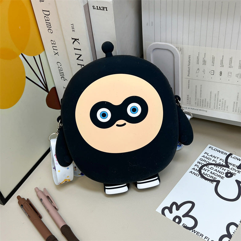 Poupée oeuf de dessin animé pour enfants, rangement mignon en Silicone, porte-monnaie pour enfants