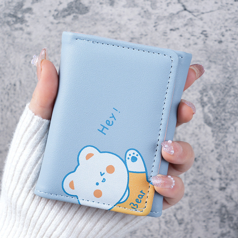 Women's Small Cute Three Short Folding Mini Ladies Wallets