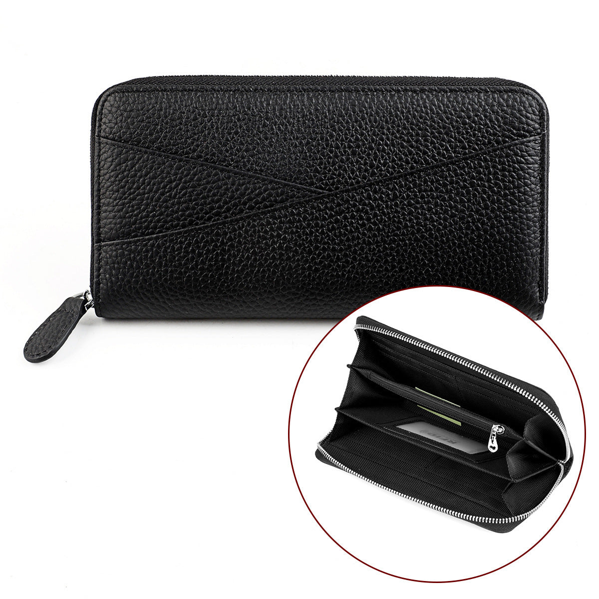 Women's Style Long Leather Swiping Cattlehide Hand Ladies Wallets