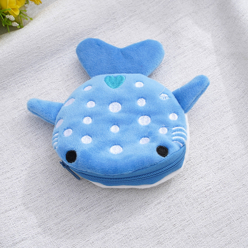 Shark Plush Cute Pendant Cable Zipper Purses