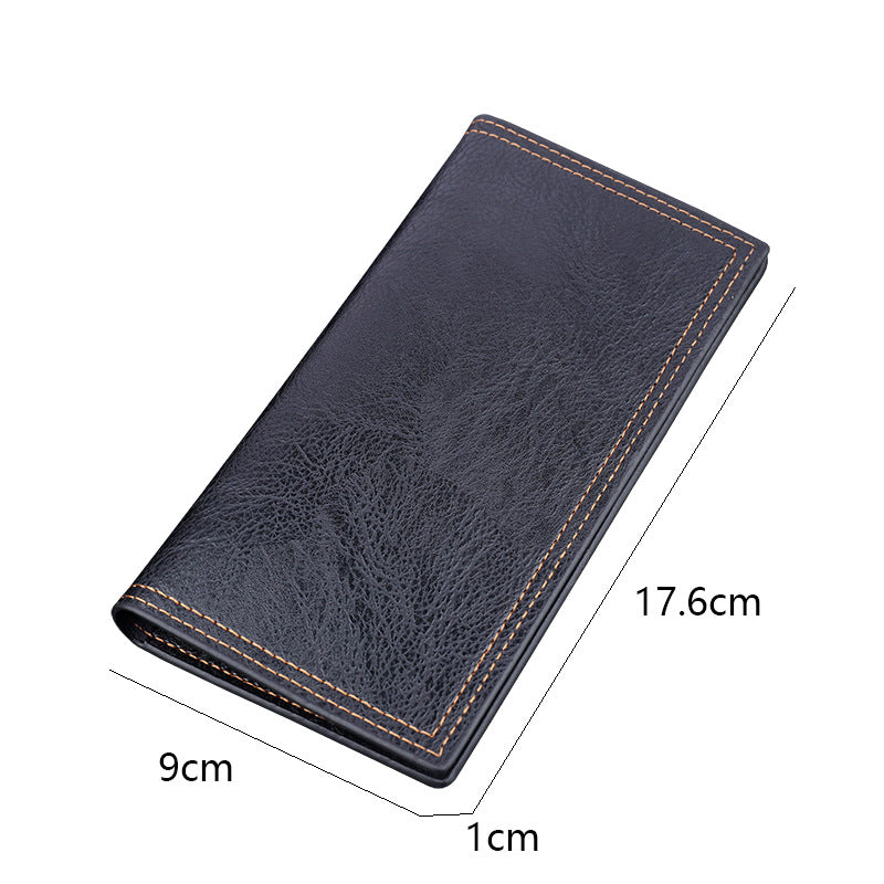 Men's Long Oil Wax Leather Gift Vintage Men's Wallets