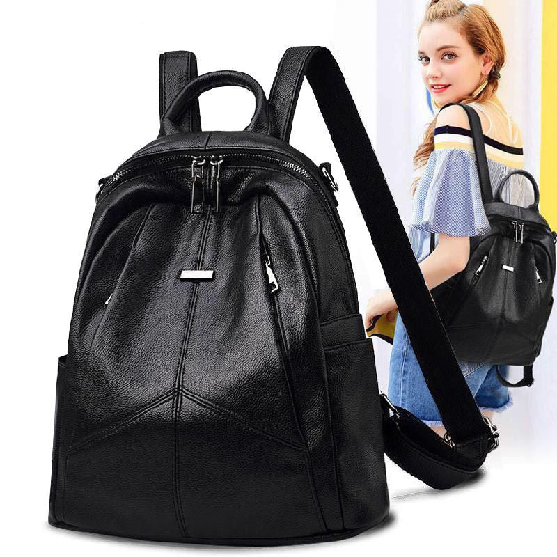 Women's Fashionable Korean Style Versatile Fashion Soft Backpacks