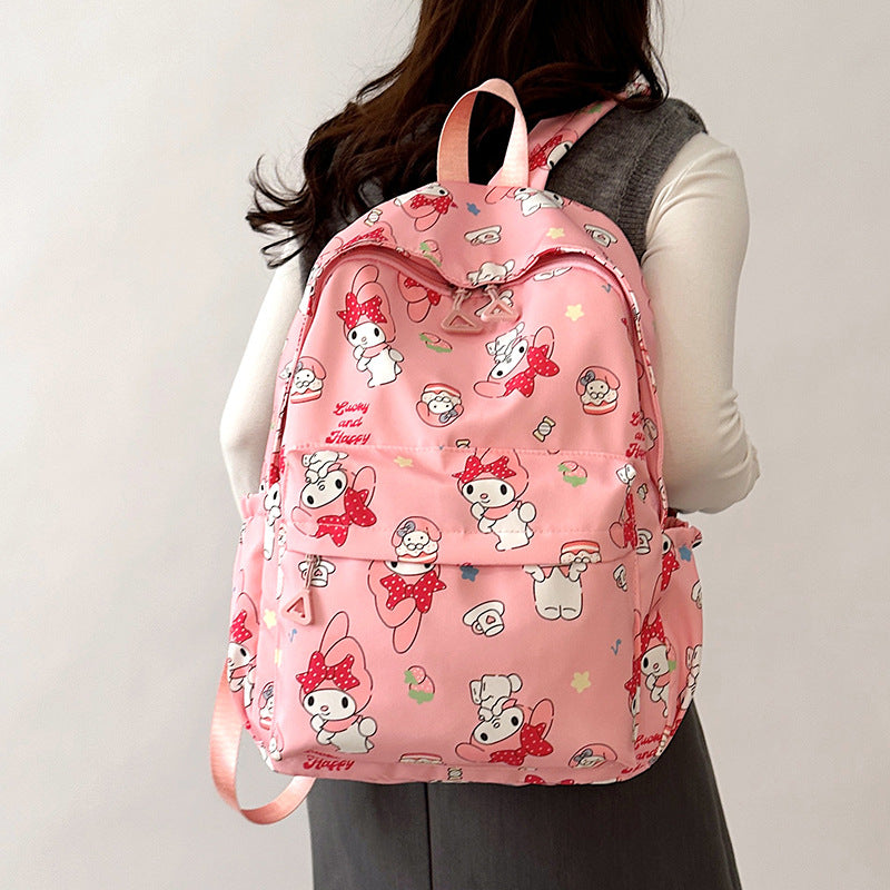 Cat Minority Korean Style Printed Iti Middle School Students' Schoolbags