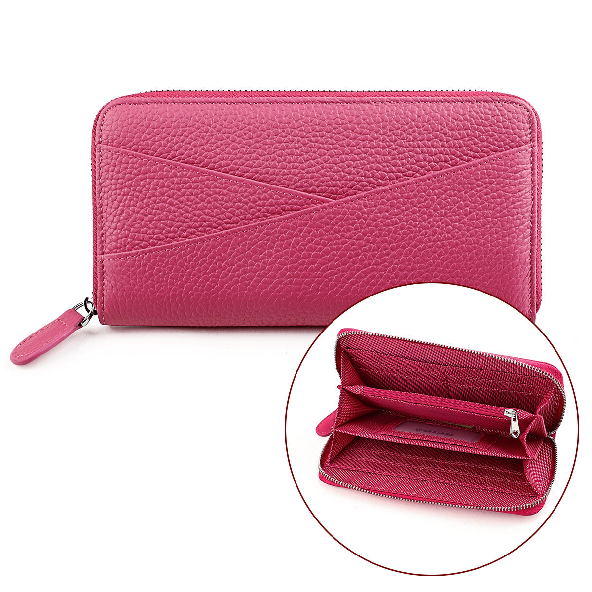 Women's Style Long Leather Swiping Cattlehide Hand Ladies Wallets