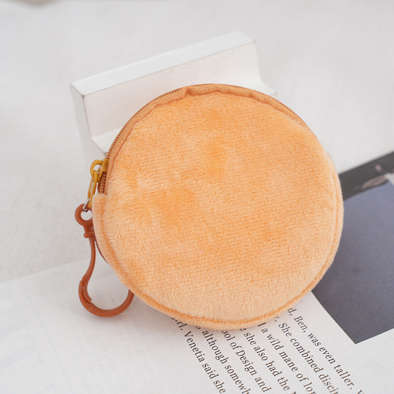 Women's Candy Color Plush Round Cute Certificate Coin Purses