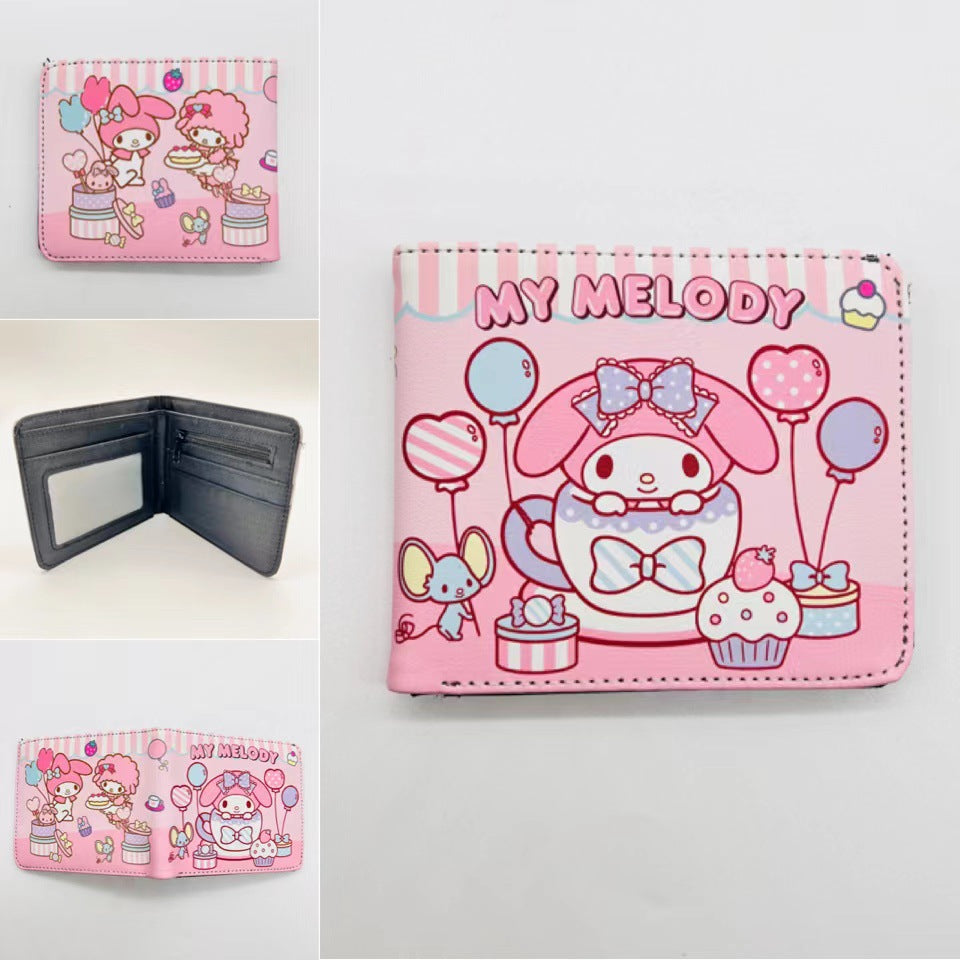 Cute Cartoon Anime Small Portable Color Printing Ladies Wallets