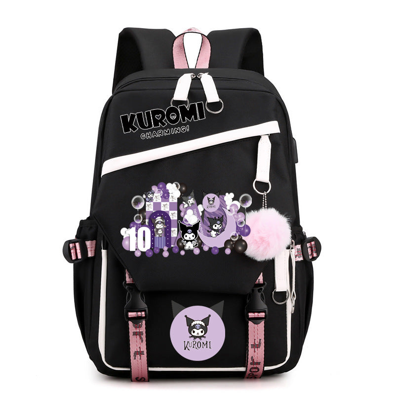 Melody Peripheral Female Cute Primary Junior High Backpacks