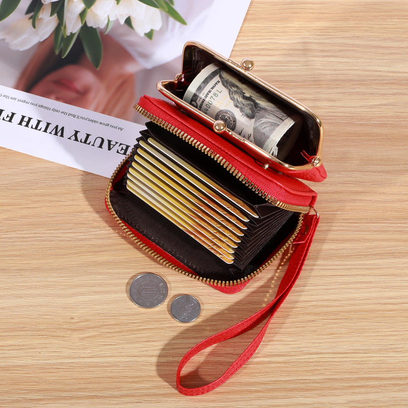 Women's Wrist Strap Short Korean Style Clip Coin Purses