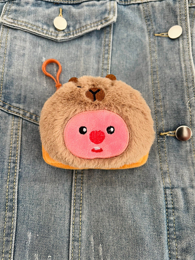 Petit porte-monnaie de rangement en peluche Koala Beaver