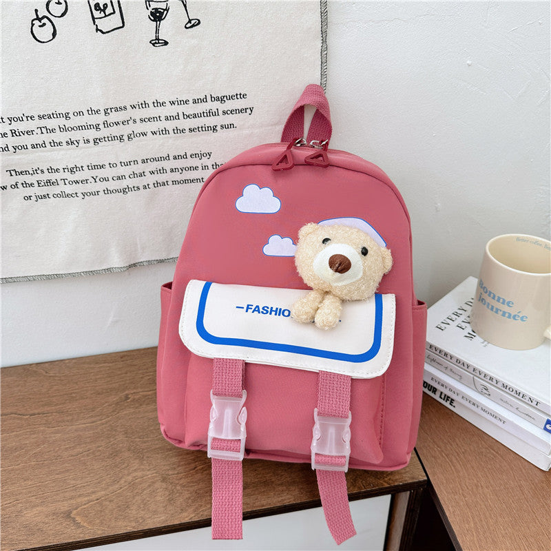 Children's Bear Boys Color Matching Cute Small Children's Backpacks