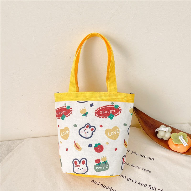 Bucket Portable Canvas Korean Style Heart Mummy Children's Shoulder Bags