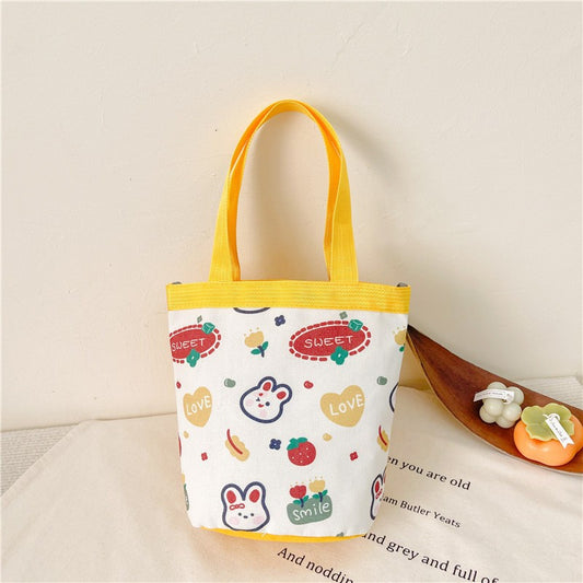 Bucket Portable Canvas Korean Style Heart Mummy Children's Shoulder Bags