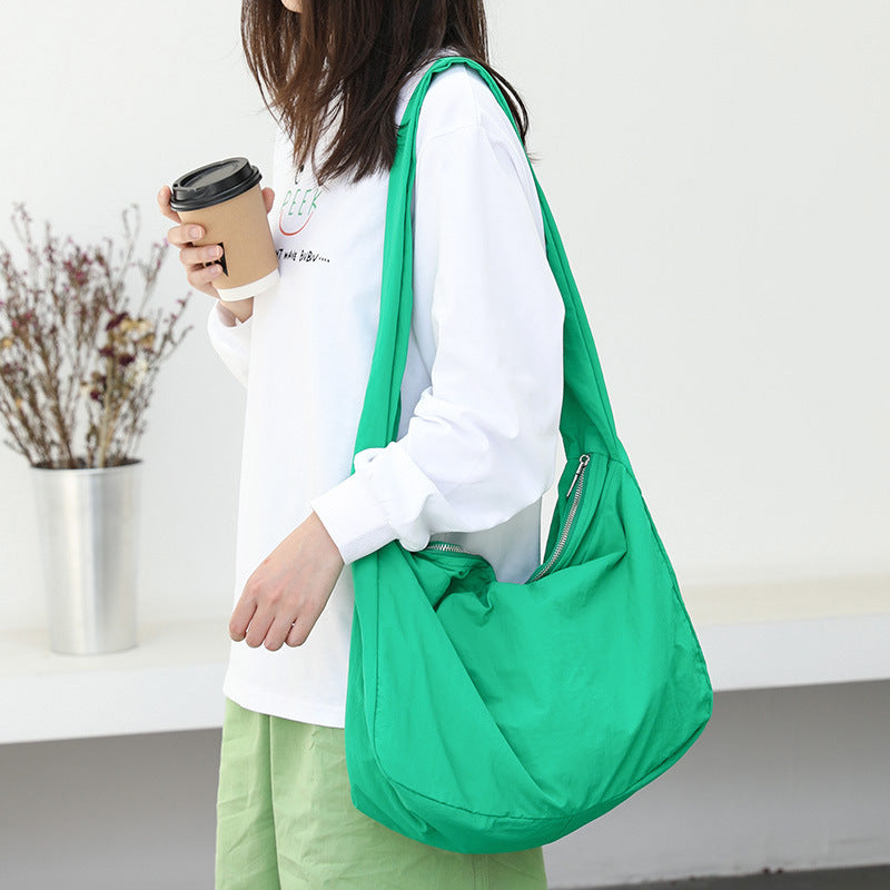 Women's Korean Style Nylon Simple Fashion Solid Crossbody Bags