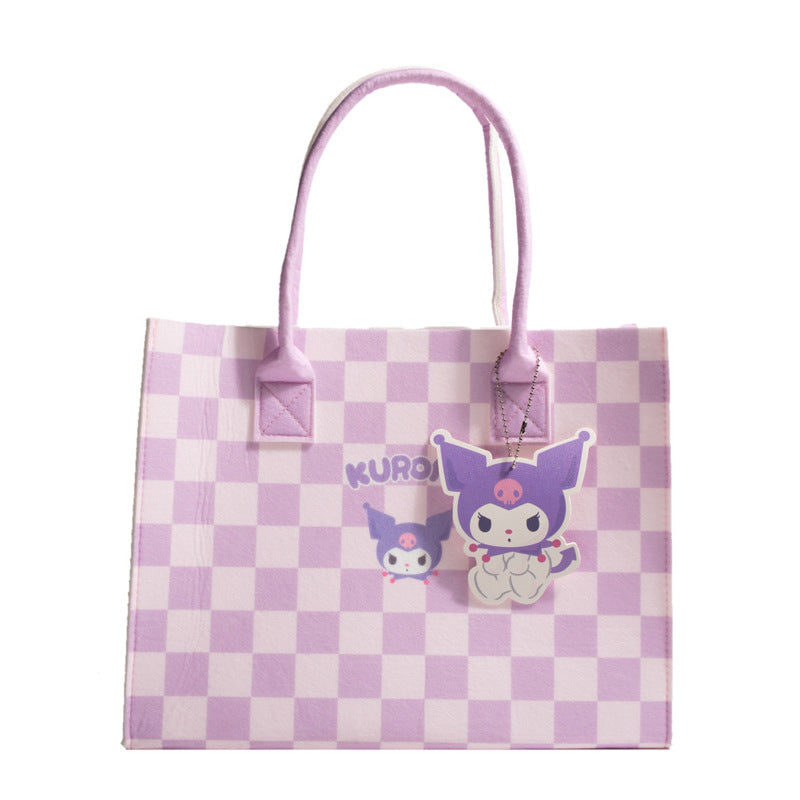 Large Capacity Cartoon Clow Check Tote Cosmetic Bags