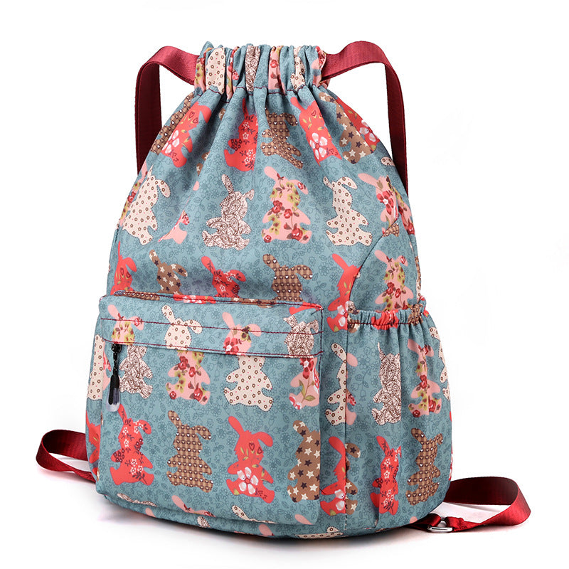 Women's Oxford Cloth Drawstring Pull String Korean Small Backpacks