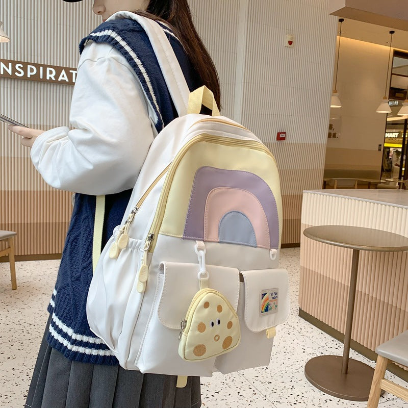 Primary Simple Large Capacity Cute Rainbow Backpacks