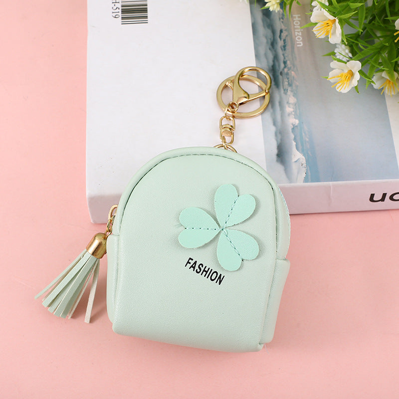 Simple Cute Leather Zipper Portable One Children's Coin Purse