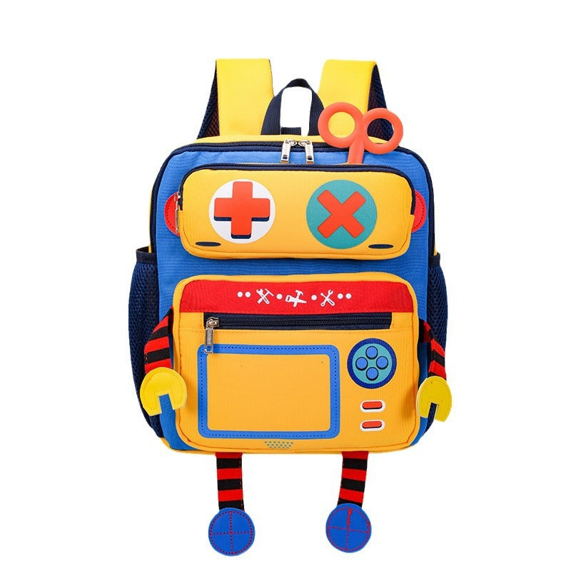 Robot de dessin animé pour enfants, petite classe, sacs d'école de maternelle intermédiaire avancé