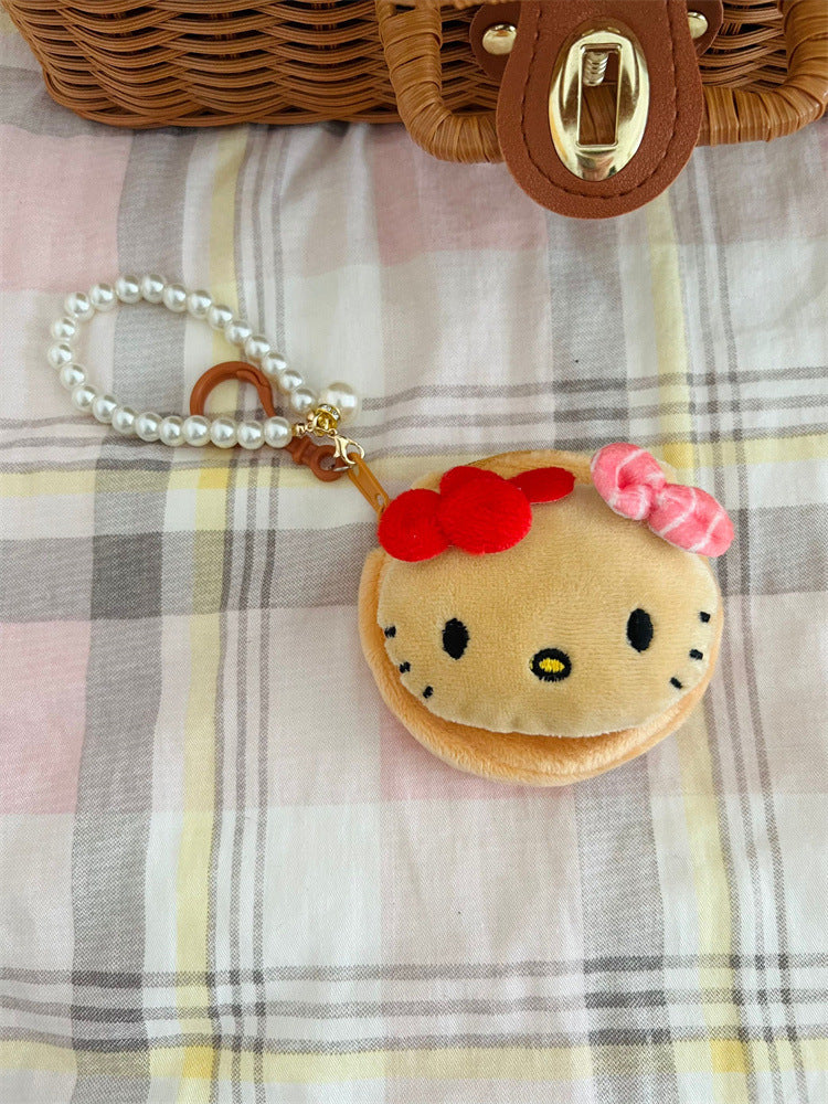 Creative Hawaiian Cat Plush Pendant Bank Coin Purses