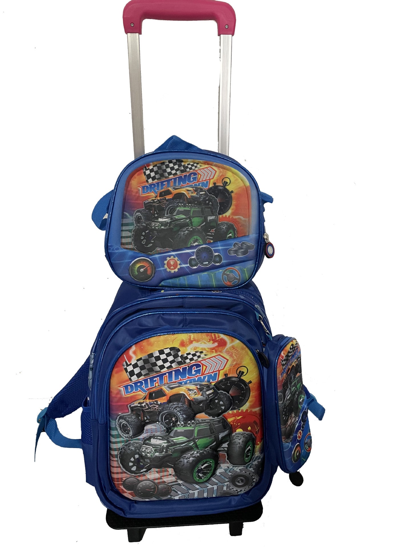 Children's With Light Cartoon Six-wheel Two-wheel Ladder Elementary School Students' Schoolbags