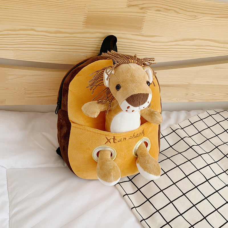 Children's Creative Korean Cartoon Cute Plush Boys Elementary School Students' Schoolbags