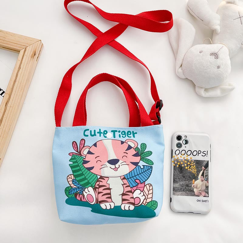 Children's Canvas Korean Cartoon Cute Printed Boys Children's Shoulder Bags