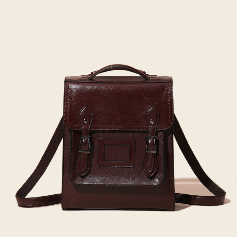 Women's Leather Oil Wax Retro Easy Matching Backpacks