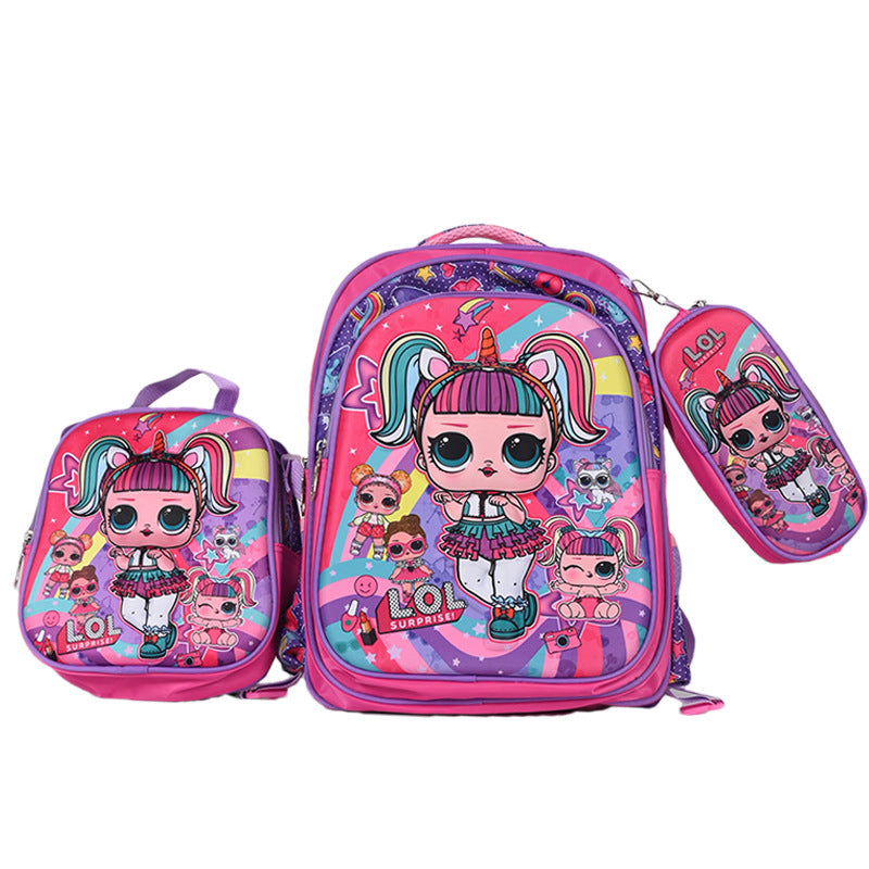 Children's Cartoon Detachable Six-wheel Three-piece Set Elementary School Students' Schoolbags