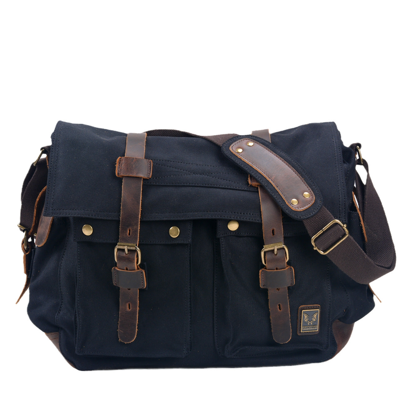 Men's Capacity For Retro Canvas Crazy Horse Men's Shoulder Bags