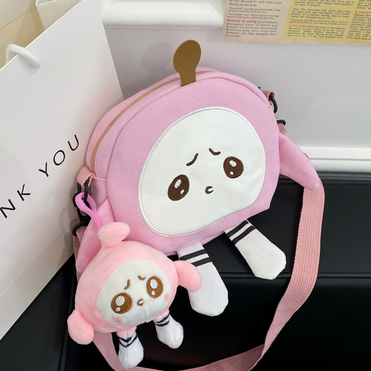 Children's Egg Puff Party Small Canvas Fashionable Children's Shoulder Bags