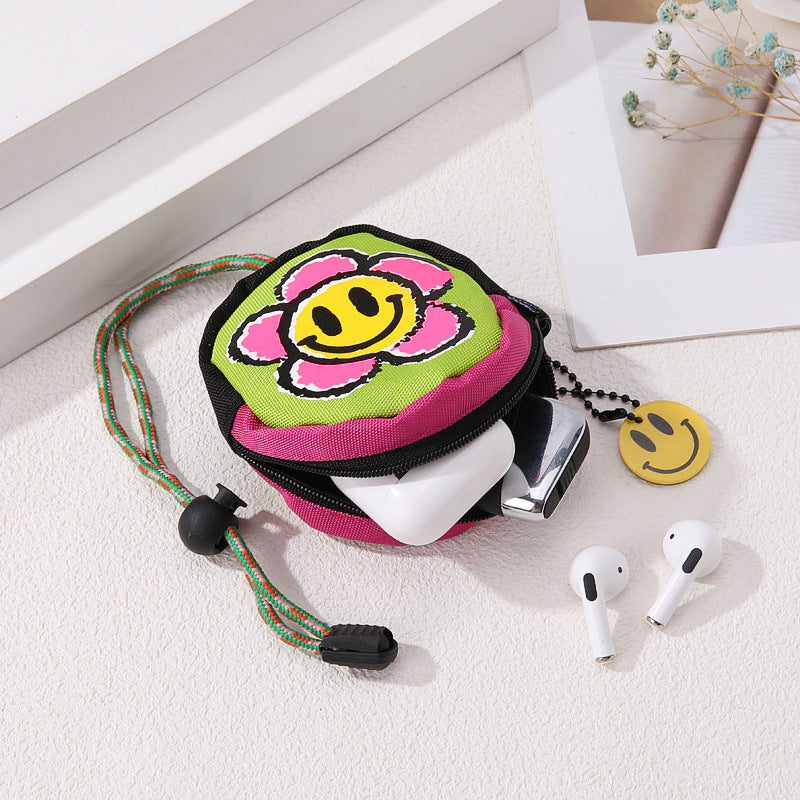 Smiley Face Storage Mini écouteur Halter Porte-monnaie