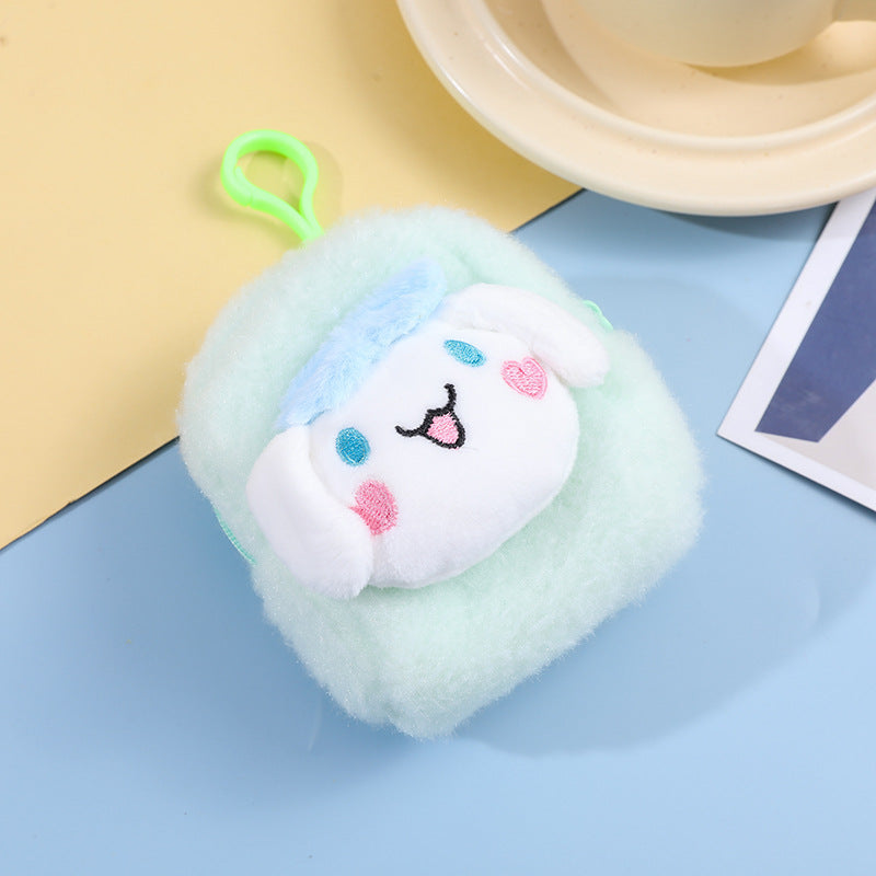 Porte-monnaie en peluche douce, petit animal de dessin animé mignon