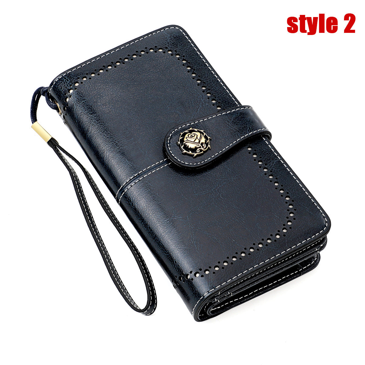 Large Capacity Long Retro Genuine Leather Ladies Wallets