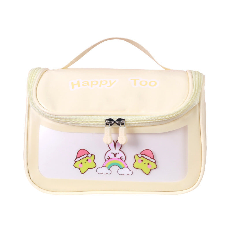 Large Capacity Wash Transparent Cartoon Waterproof Cosmetic Bags