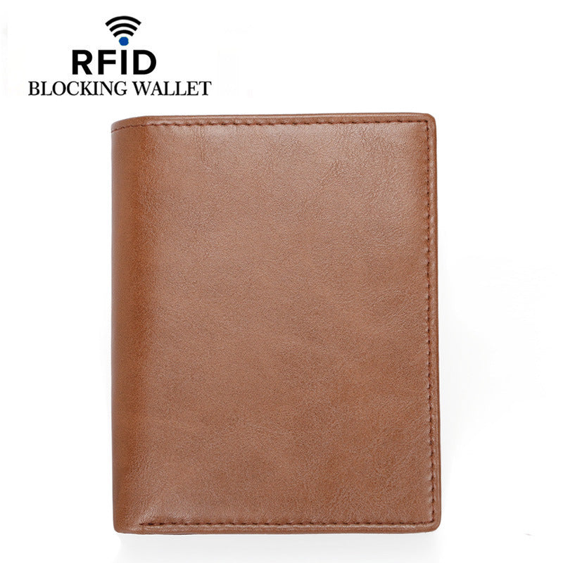 Men's Leather Vertical Multiple Slots Pocket Men's Wallets