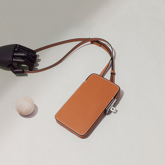 Sacs de téléphone simples en cuir véritable imprimé palmier pour femmes